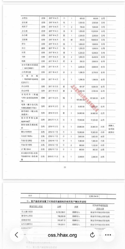韩红慈善基金会在2020年2月被发现其2018年审计报告做假账后，她就把审计报告中固定资产明细部分删了，当年4月发的2019年审计报告重新列了固定资产明细，做了如下改动