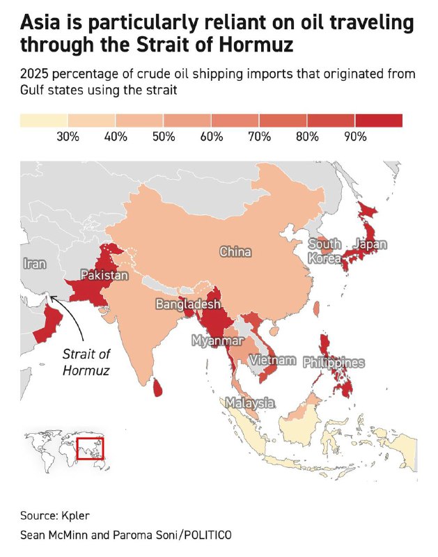 伊朗原油近90%出口到中国，沙特、阿联酋、伊拉克石油也基本上从霍尔木兹海峡出口，去年中国进口的石油有一半来自霍尔木兹海峡