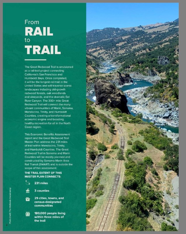 连接旧金山和洪堡湾的一条废弃铁路将被改造成野外远足小径，全长500公里
