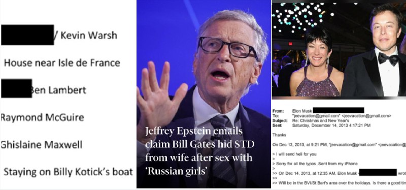 1. 最新公布的爱泼斯坦文件显示，比尔盖茨（Bill Gates）、马斯克（Elon Musk）、以及被提名美联储主席的Kevin Wash都“榜上有名”2. 【#爱泼斯坦案2000段视频被公开#】#美再公开超300万页爱泼斯坦案材料#当地时间1月30日，美国司法部继续公布已故富商杰弗里·爱泼斯坦案相关调查材料