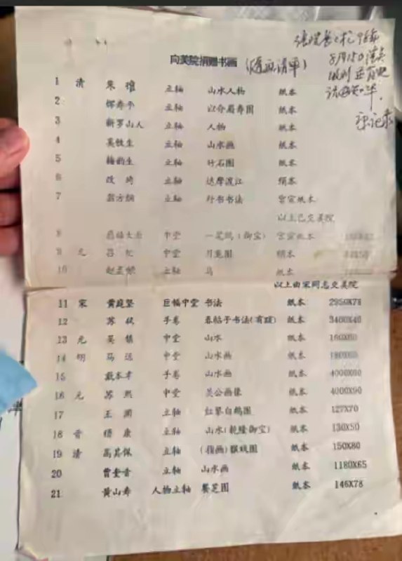 【男子追查爷爷捐赠苏轼、黄庭坚等40件文物的去向？天津美院称“没剩多少了”“拿去研究后忘了还？】南京博物院倒卖文物事件之后，轮到了天津美院！5月4日，一名男子称，1996年他的爷爷曾将40件珍贵书画捐给天津美院，其中不乏苏轼、黄庭坚等知名书画家的作品，且捐赠证书等手续齐全