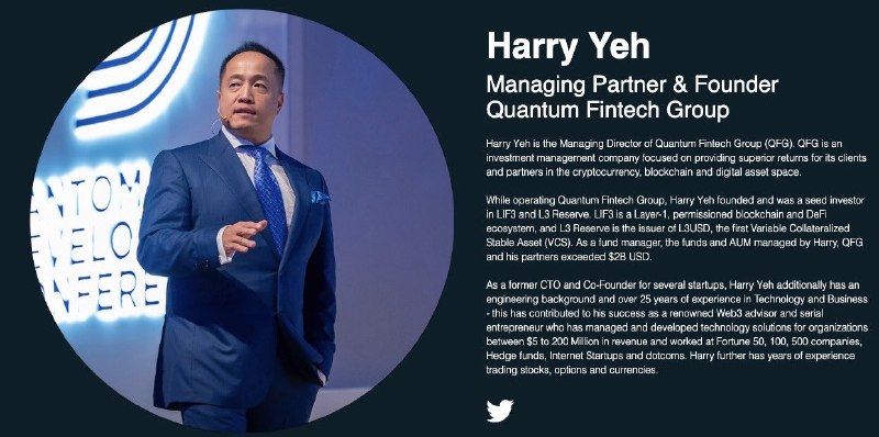 1.又一个加密大亨被干掉？身价10亿美元的华裔加密富豪、Quantum创始人Harry Yeh(叶春德)，刚在巴拉圭坠楼