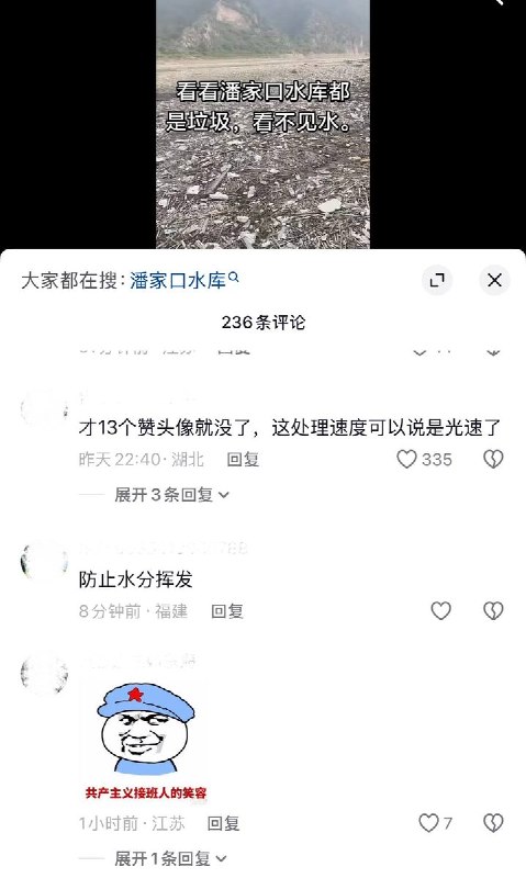 8月20日，有网友拍到，河北省库容量最大的水库潘家口水库，部分区域的大片水域几乎完全被大量漂浮垃圾覆盖，现场满目疮痍，“看不见水”