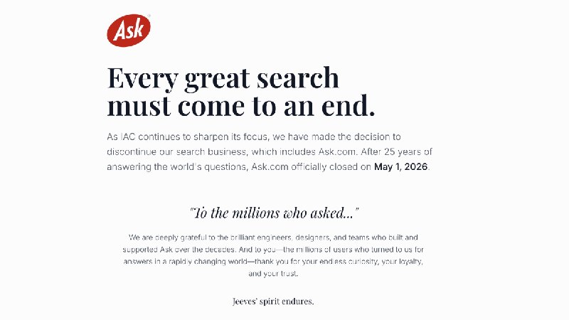 No more Jeeves: Ask.com officially shuttered