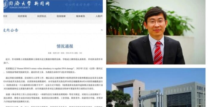 顶刊论文造假 同济大学生命学院院长王平被撤职