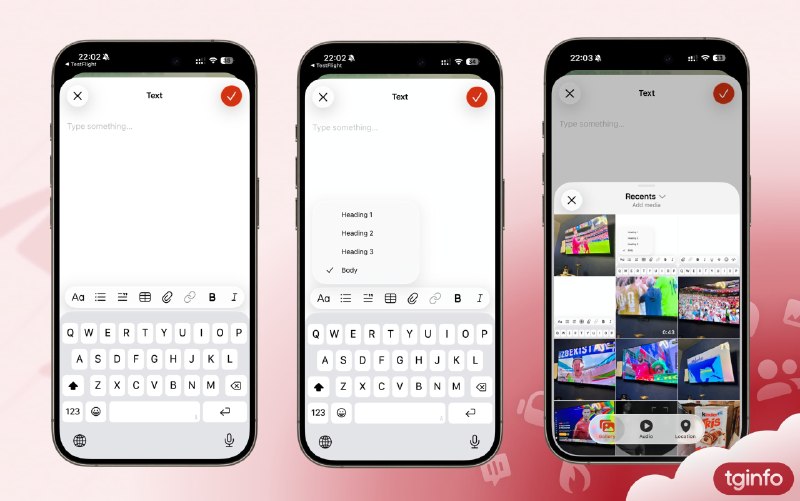 Telegram 中的扩展文本编辑器在 iOS 版 Telegram 测试版 12.9.0 (33214) 中，“AI 编辑器”按钮被 Markdown 编辑器启动器取代
