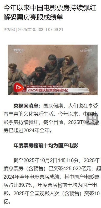 国庆档总票房