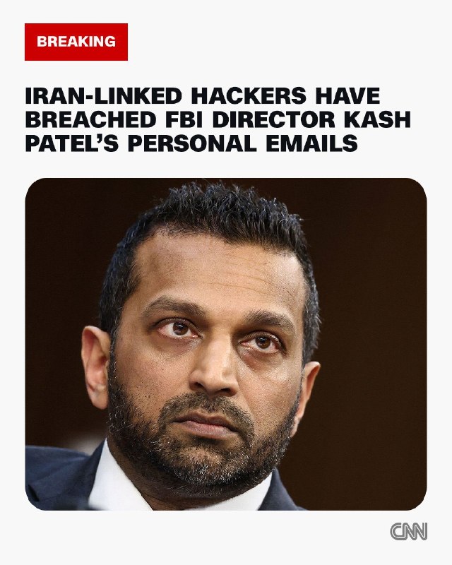 王局拍案，【FBI局长邮箱被伊朗黑客黑，私密照曝光】12月27日，美国司法部称，联邦调查局局长卡什·帕特尔，其个人邮箱地址遭到黑客攻击