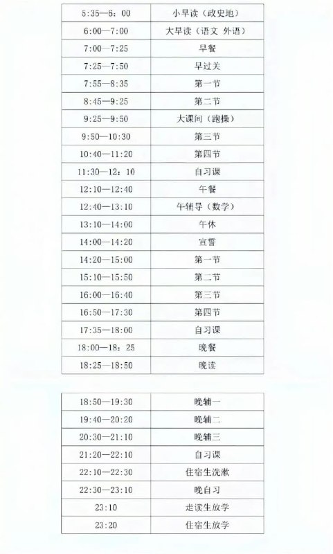 王局拍案，【甘肃中学生的超长作息表