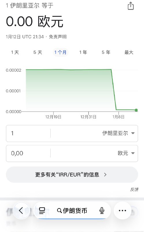 ziyousuiwo（随时更新中国新闻评论） (Twitter)最新突发，伊朗的里亚尔对换欧元直接跌为0，与美元汇率也变成0ziyousuiwo（随时更新中国新闻评论） (Twitter)最新突发，伊朗的里亚尔对换欧元直接跌为0，与美元汇率也变成0