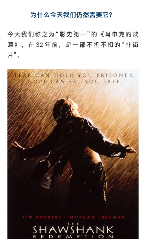 【 #肖申克的救赎首登中国内地商业院线 】 #为什么今天我们仍需要肖申克的救赎 2026年8月28日，对中国影迷而言，不是一个普通的周五