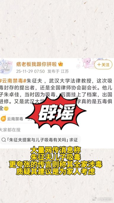 【全国人大代表朱征夫回应“儿子吸毒”传言
