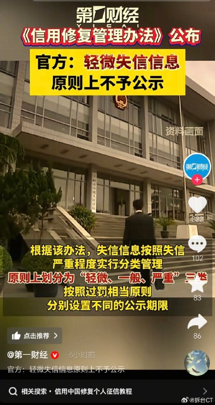 11月26日，国家发改委发布《信用修复管理办法》